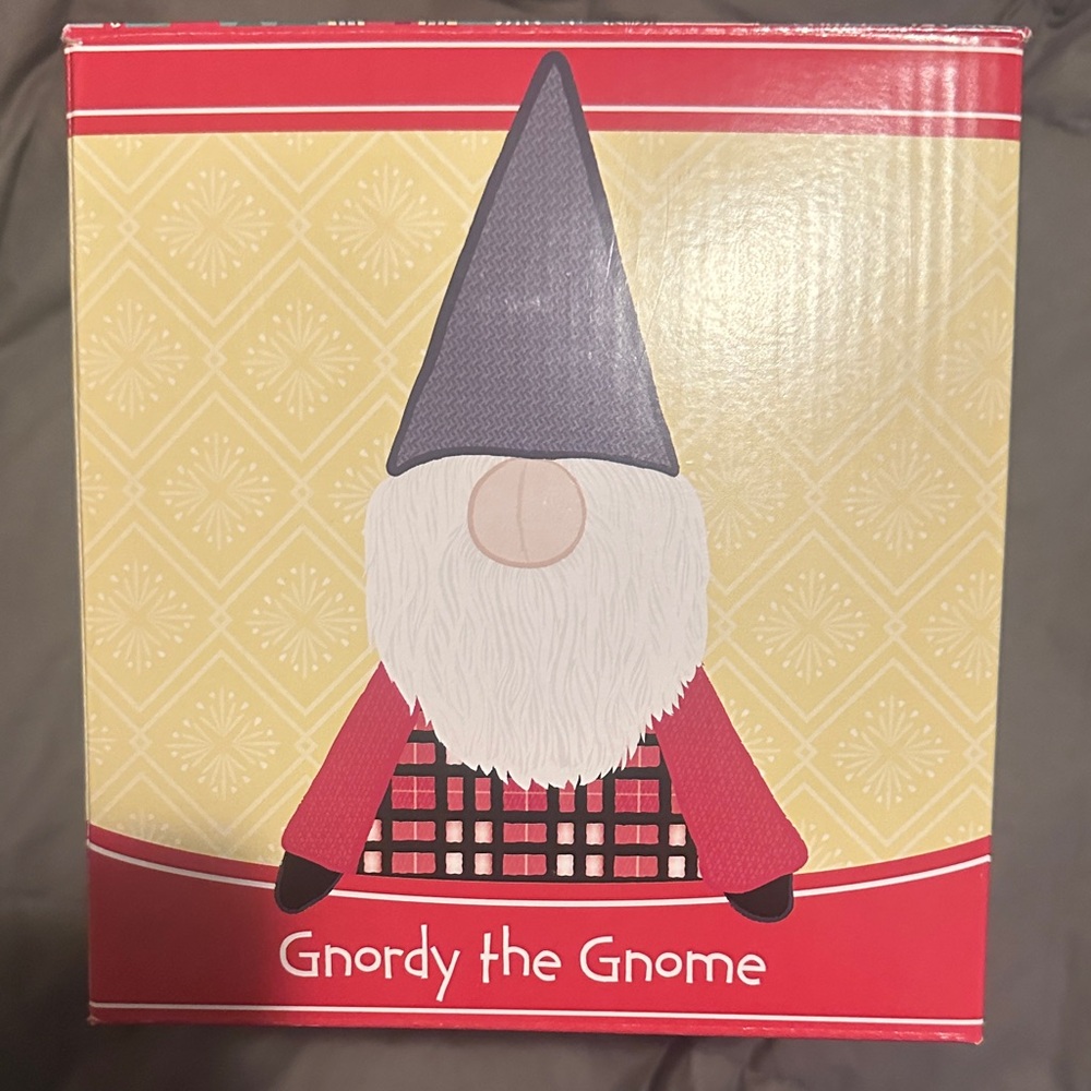 Scentsy Gnome with Red Plaid and Gray Hat